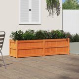 Garden Planter Wax Brown 180x50x50 cm Solid Wood Pine 837506