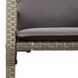5 Piece Garden Bar Set with Cushions Grey Poly Rattan Acacia 3328898