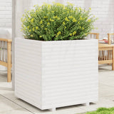 Garden Planter White 70x70x72.5 cm Solid Wood Pine 3282585