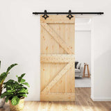 Sliding Door with Hardware Set 85x210 cm Solid Wood Pine 3203123