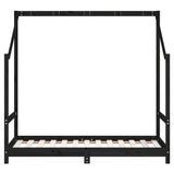 Kids Bed Frame Black 2x cm Solid Wood Pine 3200597