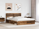 Bed Frame with Headboard Old Wood 160 x 200 cm Solid Pine Wood 3411397