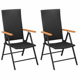 Dining Set Black and Brown PE Rattan, WPC, Steel, Glass Standard 3060088