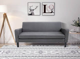 Linen Modern-Curved 2-Seat Sofa Loveseat w/ Thick Cushion Wood Legs Foot Pads Single Compact Home T3398P328180