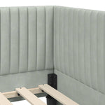 Corner Bed Frame with Headboard Light grey 90 x 190 cm Velvet 42016256