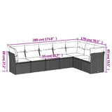 7 Piece Garden Sofa Set with Cushions Brown Poly Rattan 3217743