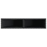 Garden Planter with 2 Pots Black 90x20x40 cm Poly Rattan 366407