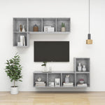 Wall-mounted TV Cabinet Concrete Grey 37x37x142.5 cm Engineered Wood 805493