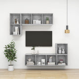 Wall-mounted TV Cabinet Concrete Grey 37x37x142.5 cm Engineered Wood 805493