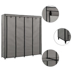 ZNTS Wardrobe with 4 Compartments Grey 175x45x170 cm 282448