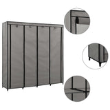 ZNTS Wardrobe with 4 Compartments Grey 175x45x170 cm 282448