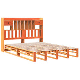 Bookcase Bed without Mattress Wax Brown 140x200 cm Solid Wood Pine 3323961