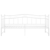 Pull-out Sofa Bed Frame without Mattress White Metal 90x200 cm 324783
