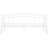 Pull-out Sofa Bed Frame without Mattress White Metal 90x200 cm 324783
