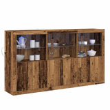 LED Sideboard Old Wood 181.5 x 37 x 100 cm Engineered Wood 3333123