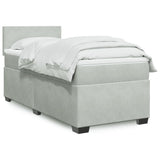 Box Spring Bed with Mattress Light Grey 90x190 cm Velvet 3286180