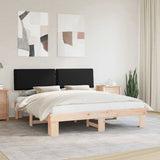Bed Frame with Upholstered Headboard Black 200 x 200 cm 3398066