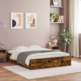Bed Frame with Drawers without Mattress Smoked Oak 140x200 cm 3207277