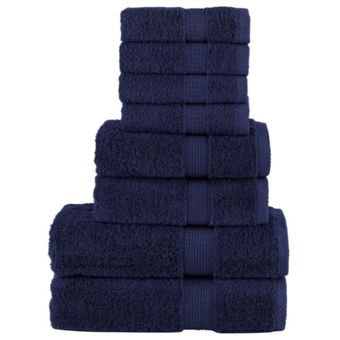 8 Piece Premium Towel Set SOLUND Navy Blue 600 gsm 137541