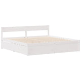 Bed Frame without Mattress White 200x200 cm Solid Wood Pine 3307111