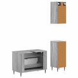 3 Piece Bathroom Cabinet Set ZWOLLE Grey Sonoma Engineered Wood 3417762
