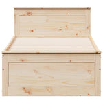 Bed Frame without Mattress with Headboard 90x190 cm Single Solid Wood Pine 3308786