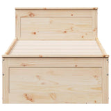 Bed Frame without Mattress with Headboard 90x190 cm Single Solid Wood Pine 3308786