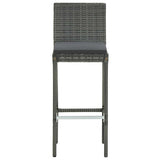 5 Piece Garden Bar Set with Cushions Poly Rattan Grey 3095448