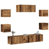 ZNTS 5 Piece TV Cabinet Set Wall-mounted Old Wood 3329207