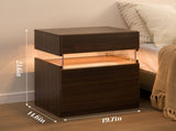 LED Nightstands Acrylic Board LED Bedside Tables for End Table with 3 Drawer Dresser for T3272P287616