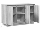 LED Sideboard Grey Sonoma 90 x 32 x 75 cm Engineered Wood 869679