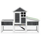 Rabbit Hutch Grey 170x63x113 cm Solid Wood Pine 172293