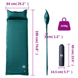Self Inflating Camping Mattress with Pillow 1-Person Green 4007126