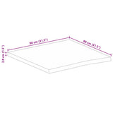 Table Top Live Edge 80x80x3.8 cm Solid Wood Mango 370602