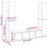 6 Piece TV Cabinet Set Sonoma Oak Engineered Wood 3078995