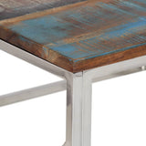 Coffee Table Silver Stainless Steel and Solid Reclaimed Wood 349952