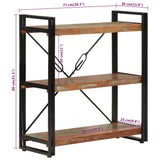 3-Tier Bookcase 77x30x80 cm Solid Wood Reclaimed and Iron 351109