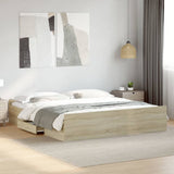 Bed Frame with Drawers without Mattress Sonoma Oak 180x200 cm Super King 3280274