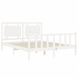 Bed Frame without Mattress White 160x200 cm Solid Wood Pine 3192177