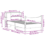 ZNTS Bed Frame without Mattress 100x200 cm Solid Wood Pine 3323314