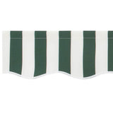 Awning Replacement Fabric Green and White 4 x 3.5 m Polyester 42000659