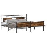 Metal Bed Frame without Mattress Smoked Oak 180x200 cm Super King 3325114