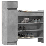 Shoe Cabinet Concrete Grey 100.5x28x100 cm Engineered Wood 840425