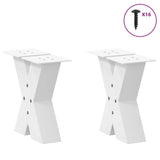 ZNTS Coffee Table Legs X-Shaped 2 pcs White 30x cm Steel 4012929