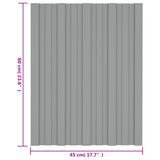 ZNTS Roof Panels 36 pcs Galvanised Steel Grey 60x45 cm 317190