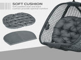 Outdoor Swing Chair with Thick Padded Cushion, Patio Hanging Chair with Metal Stand, Egg Chair with T3398P320115