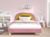 Children's Bed Frame with Headboard Pink 80 x 200 cm Velvet 42011009