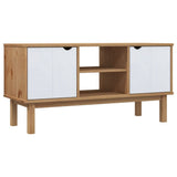 TV Cabinet OTTA Brown and White 113.5x43x57cm Solid Wood Pine 348596