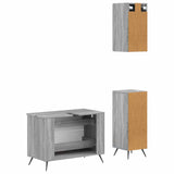 3 Piece Bathroom Cabinet Set BREDA Grey Sonoma Engineered Wood 3417807