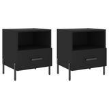 Bedside Cabinets 2 pcs Black 40x35x47.5 cm Engineered Wood 827455